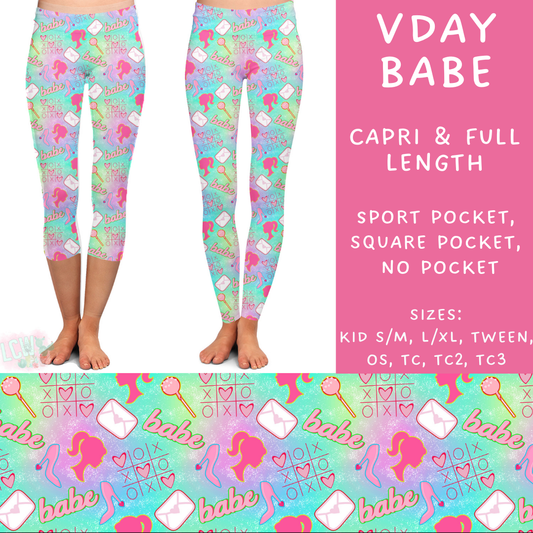 Batch #253 - Valentine Characters - Closes 12/13 - ETA mid/late Jan - Vday Babe Full and Capri Length Leggings