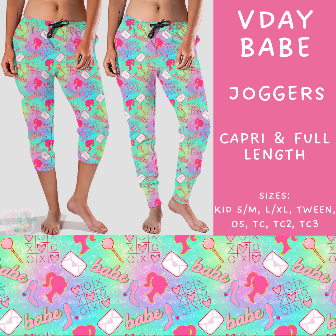 Batch #253 - Valentine Characters - Closes 12/13 - ETA mid/late Jan - Vday Babe Full and Capri Length Joggers