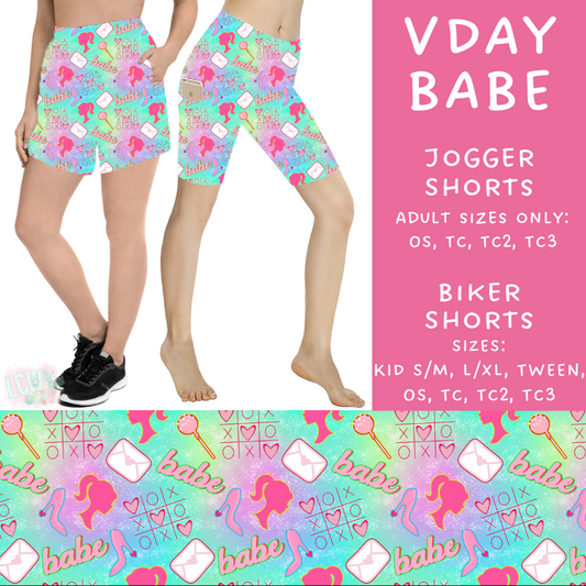 Batch #253 - Valentine Characters - Closes 12/13 - ETA mid/late Jan - Vday Babe Biker & Jogger Shorts