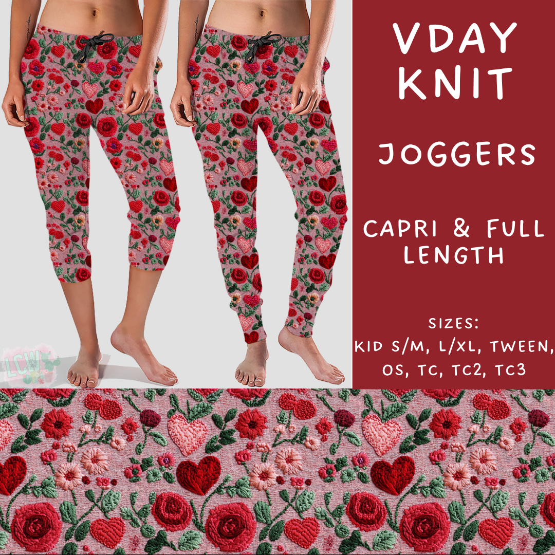 Batch #252 - Valentines Day - Closes 12/11 - ETA late Jan - Vday Knit Full and Capri Length Joggers