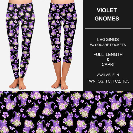 RTS - Violet Gnomes Leggings w/ Pockets