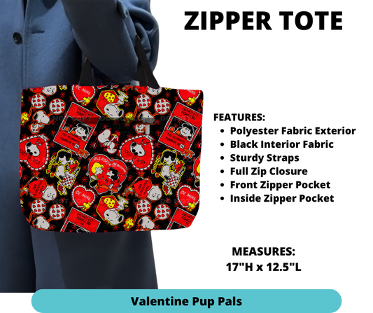 Preorder! Closes 12/4. ETA Feb. Valentine Pup Pals Zipper Tote