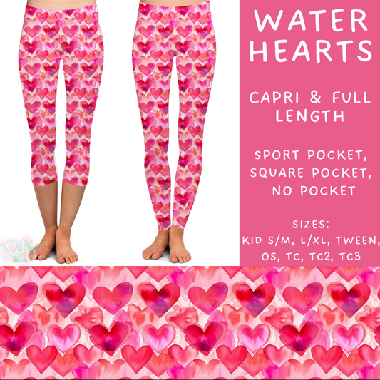 Batch #252 - Valentines Day - Closes 12/11 - ETA late Jan - Water Hearts Full and Capri Length Leggings