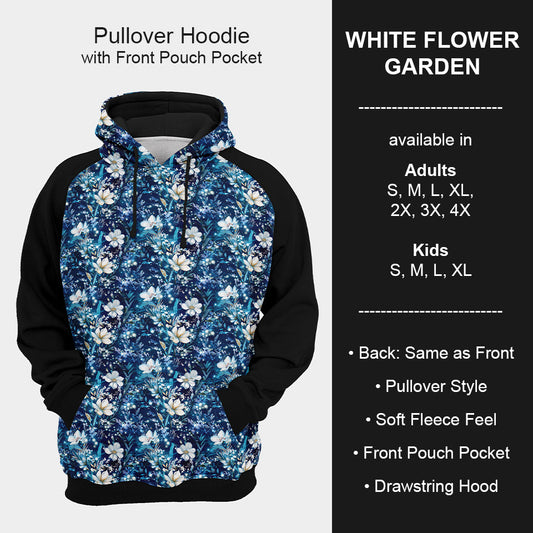 B199 - Preorder White Flower Garden Hoodie (Closes 12/11. ETA mid Feb.)