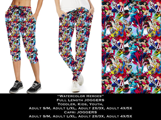 Watercolor Heroes - Full & Capri Joggers