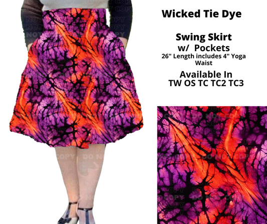 Wicked Tie Dye Swing Skirt