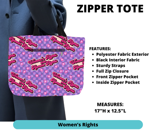 Preorder! Closes 12/4. ETA Feb. Women's Rights Zipper Tote