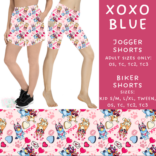 Batch #253 - Valentine Characters - Closes 12/13 - ETA mid/late Jan - XOXO Blue Biker & Jogger Shorts