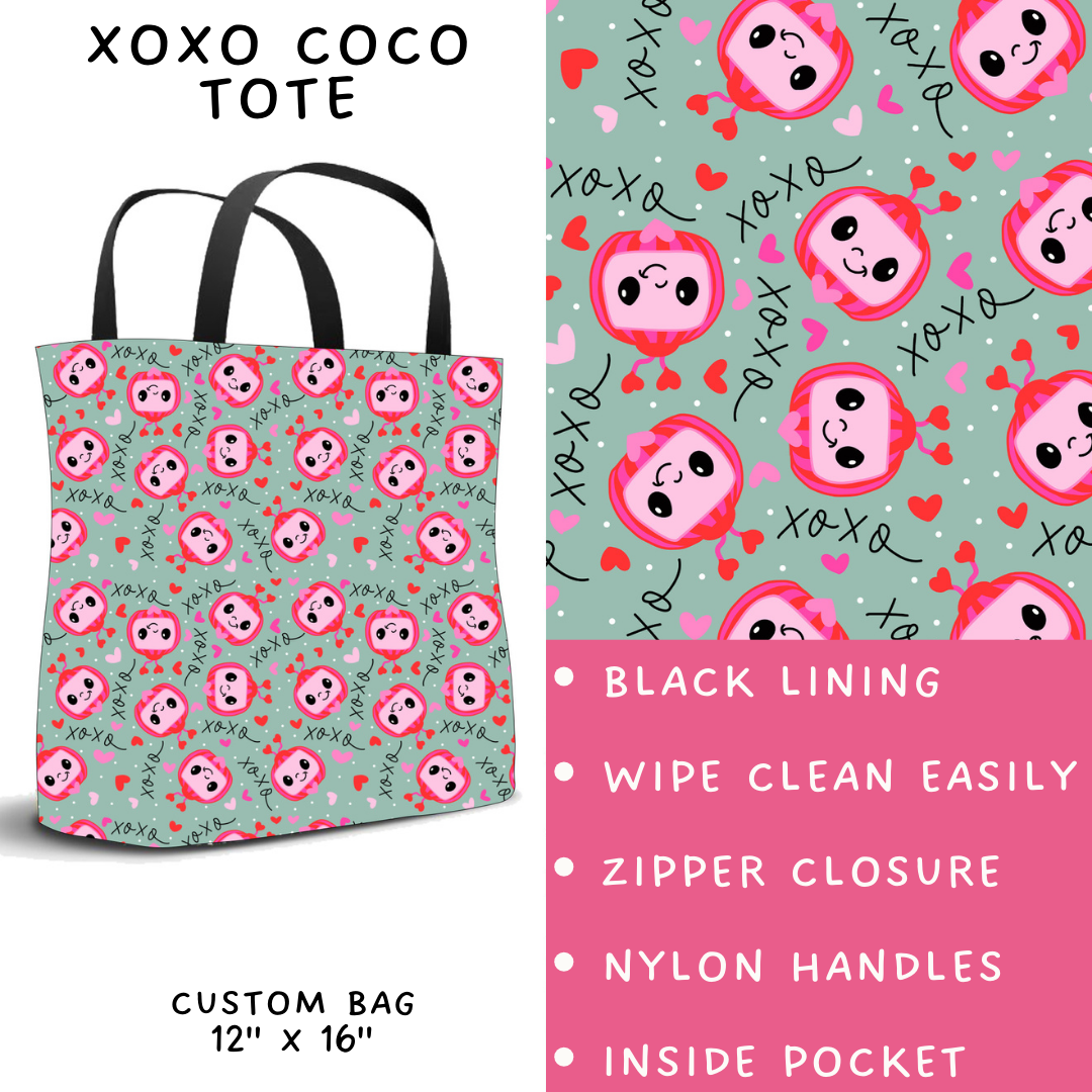 Batch #253 - Valentine Characters - Closes 12/13 - ETA mid/late Jan - XOXO Coco Tote