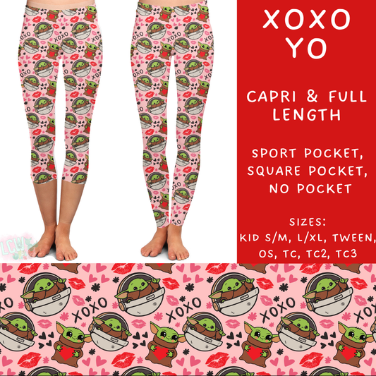 Batch #253 - Valentine Characters - Closes 12/13 - ETA mid/late Jan - XOXO Yo Full and Capri Length Leggings