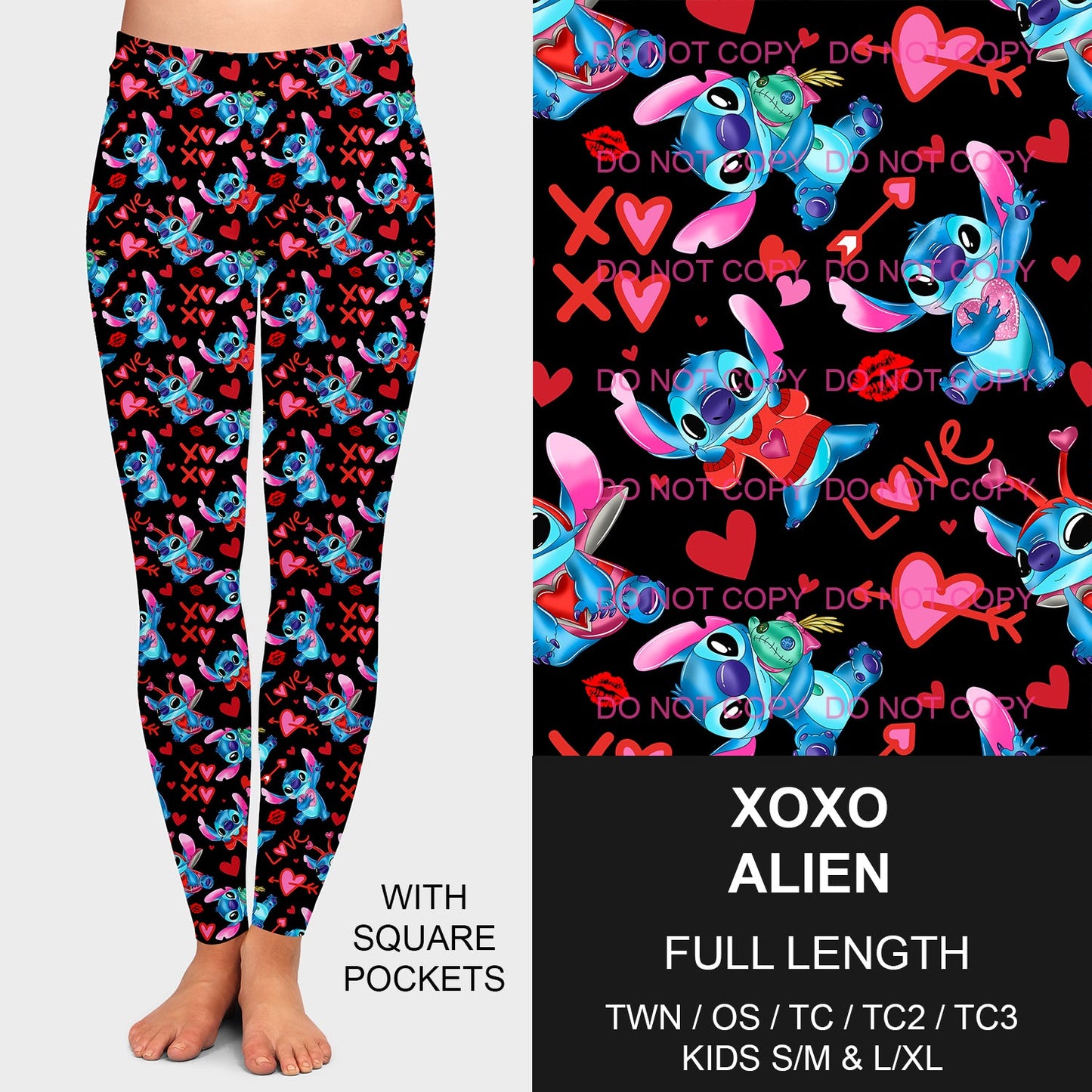 B197 - Preorder XOXO Alien Leggings w/ Pockets (Closes 12/01. ETA late Jan.)