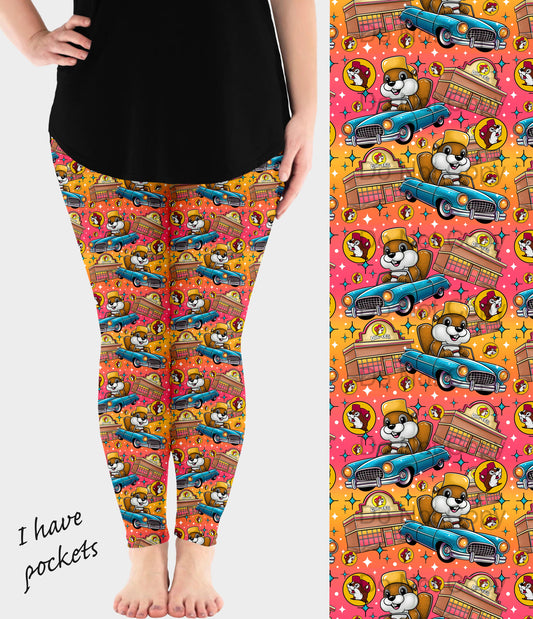 RTS - Beaver Time Leggings w/ Pockets