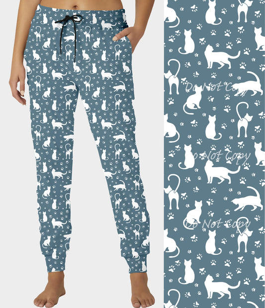 RTS - Blue and White Cats Joggers