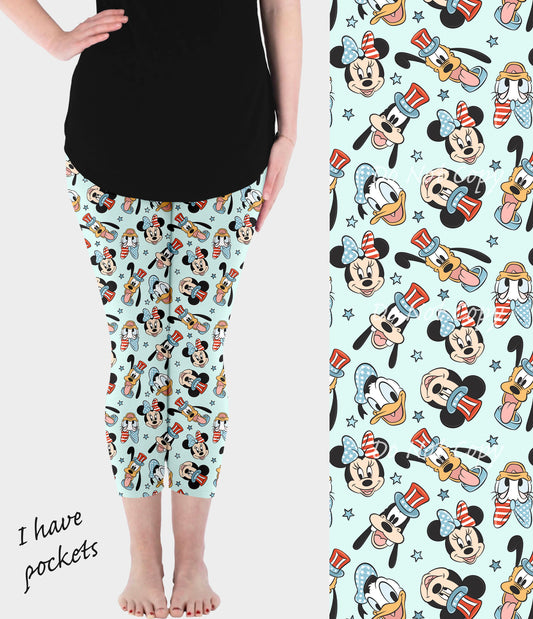 RTS - Celebration Heads Capri Leggings w/ Pockets