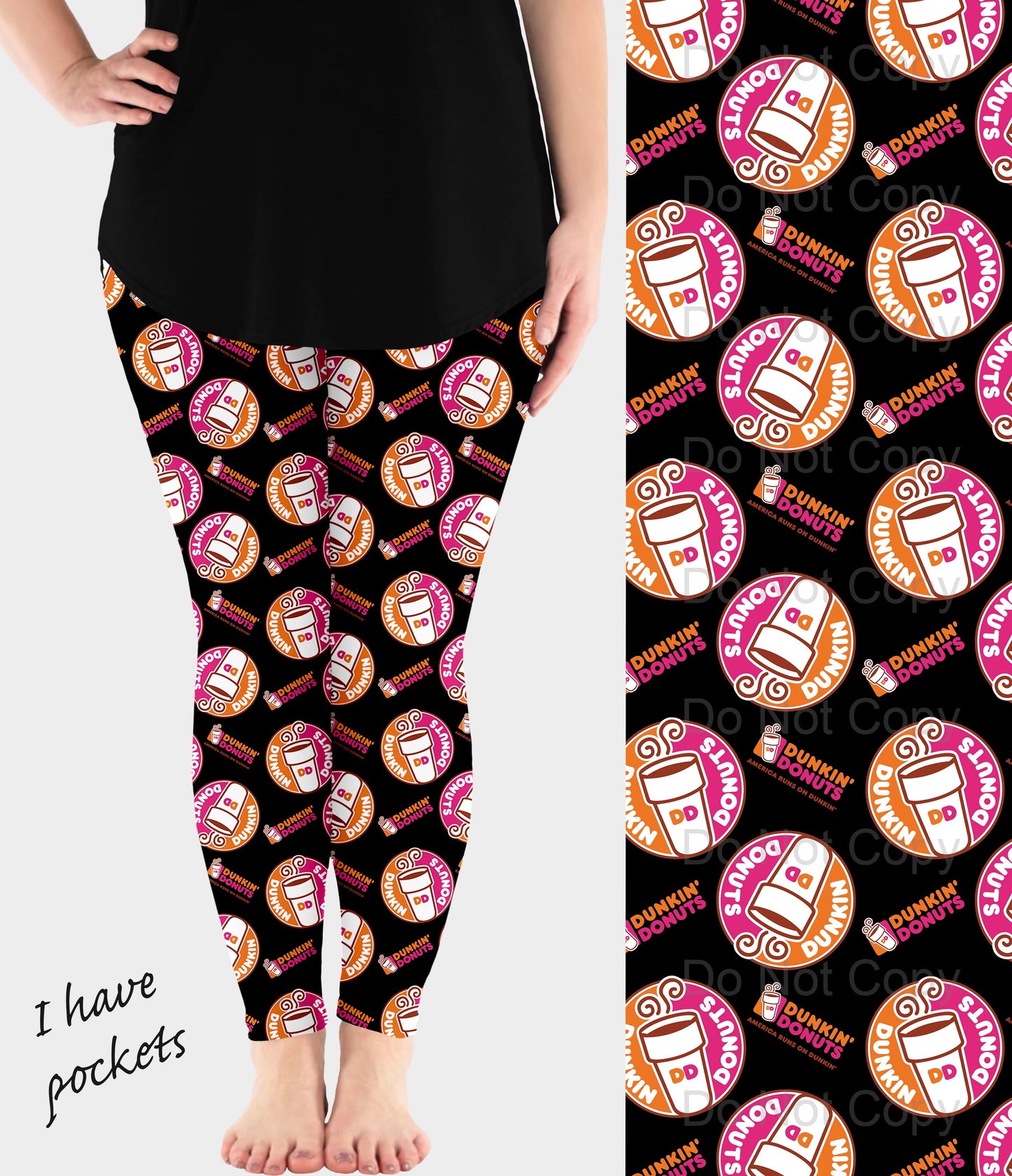 RTS - Coffee and Donuts Leggings w/ Pockets