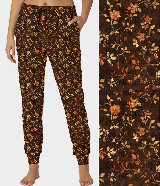 RTS - Elegant Floral Leaves Joggers