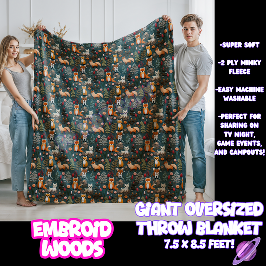 EMBROID WOODS- GIANT SHAREABLE THROW BLANKETS ROUND 10-PREORDER CLOSING 12/2