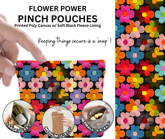 Preorder! Closes 12/5. ETA Feb. Flower Power Pinch Pouches in 3 Sizes