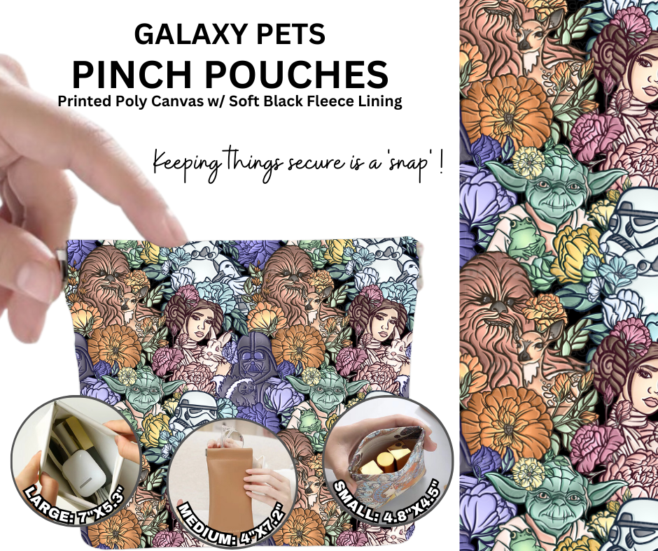 Preorder! Closes 12/5. ETA Feb. Galaxy Pets Pinch Pouches in 3 Sizes