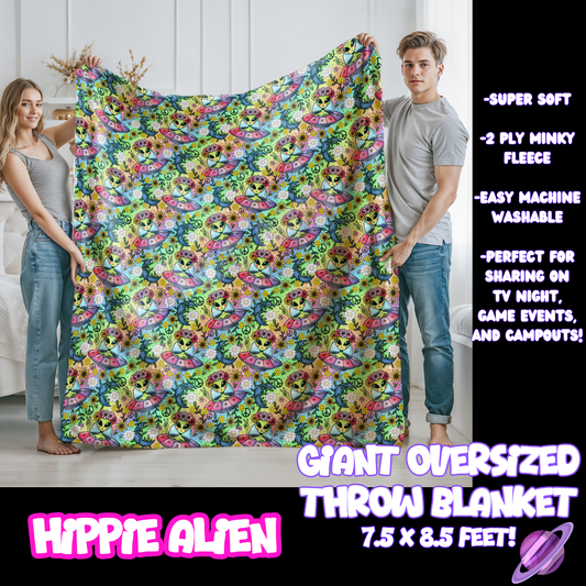 HIPPIE ALIEN- GIANT SHAREABLE THROW BLANKETS ROUND 10-PREORDER CLOSING 12/2