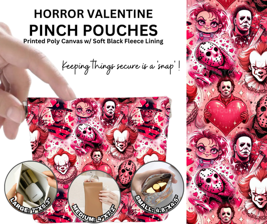 Preorder! Closes 12/5. ETA Feb. Horror Valentine Pinch Pouches in 3 Sizes