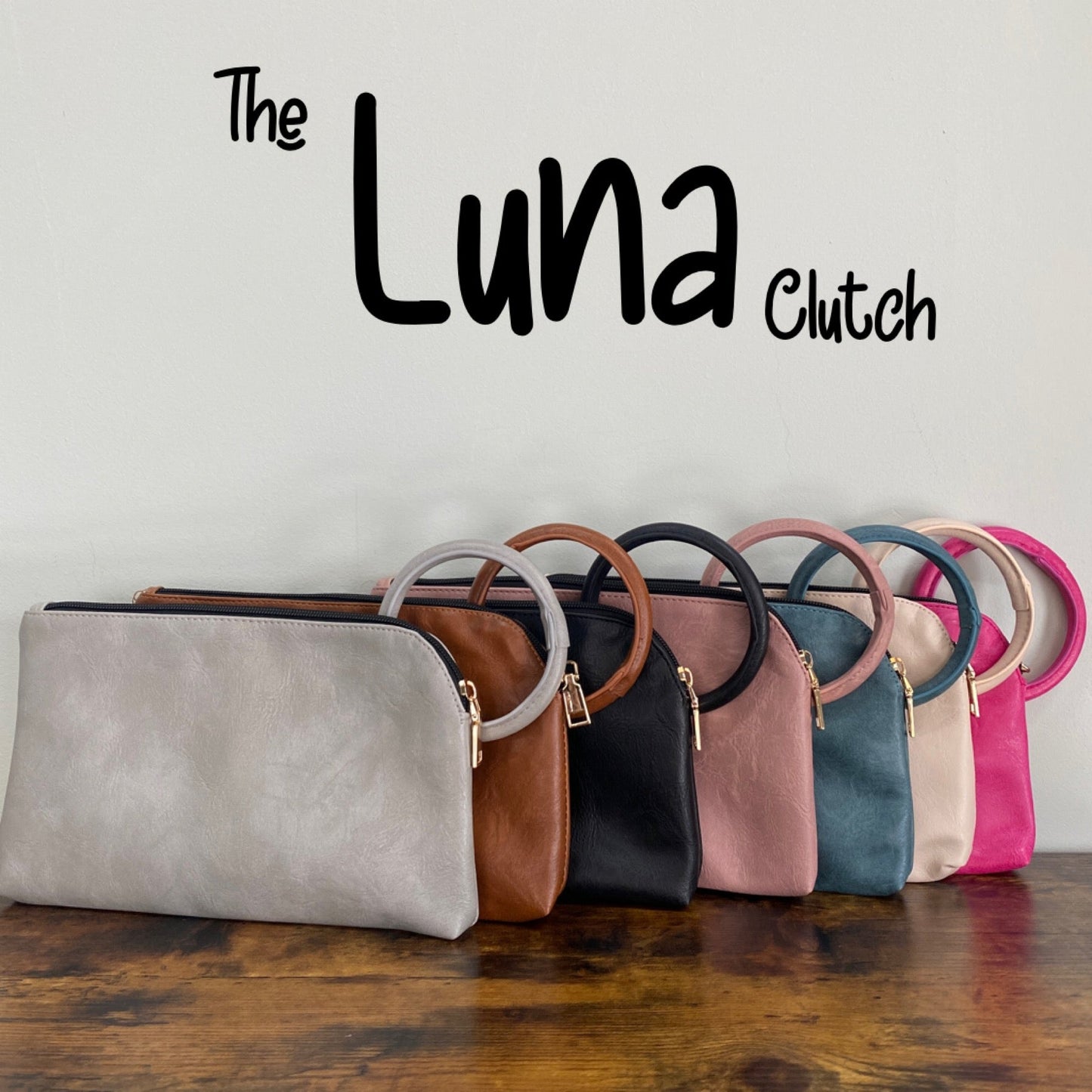 Luna Clutch - Faux Leather with Wrist Loop