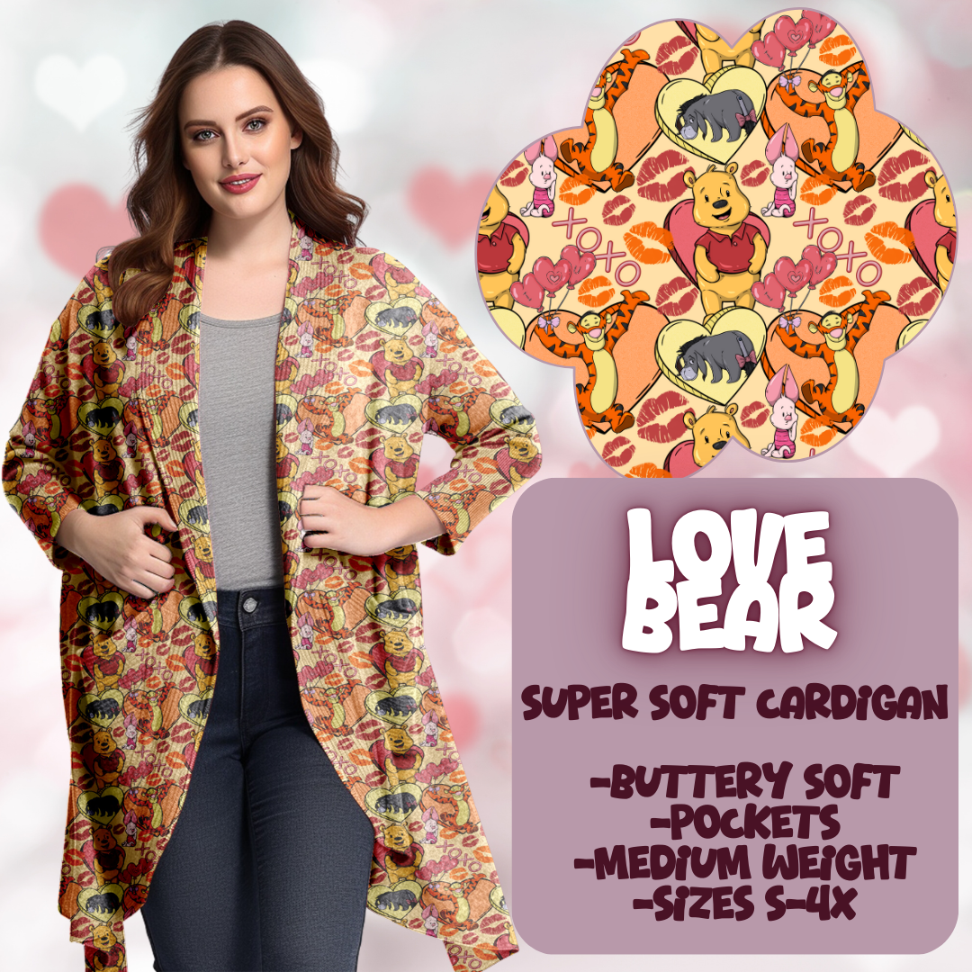 LOVE BEAR - SOFT CARDGIAN LOVE YOU RUN CLOSING 11/30