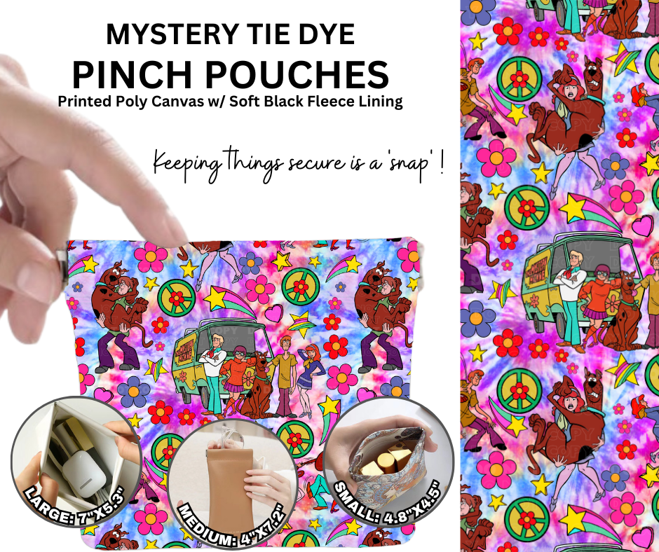 Preorder! Closes 12/5. ETA Feb. Mystery Tie Dye Pinch Pouches in 3 Sizes