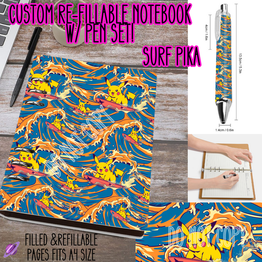 Surf Pika -Matching Notebook & Pen Sets