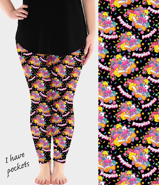 RTS - Pom Pom Bears Leggings w/ Pockets