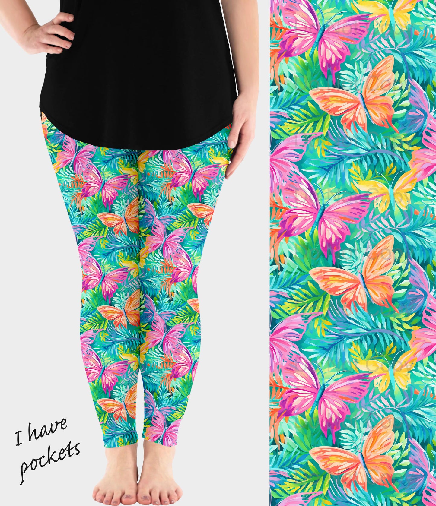 RTS - Preppy Butterfly Leggings w/ Pockets