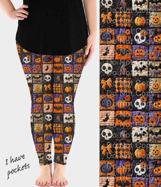 RTS - Quilted Halloween Leggings w/ Pockets