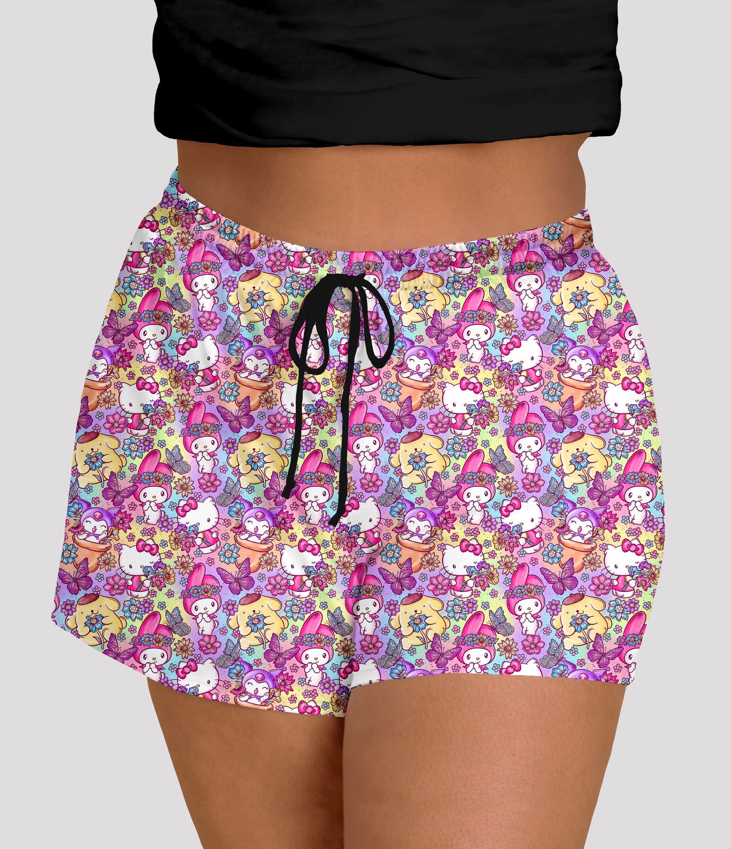 RTS - Rainbow Spring Kitty Jogger Shorts