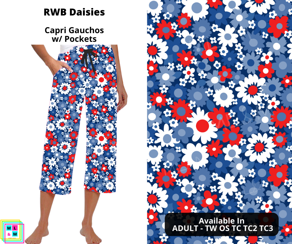 RWB Daisies Capri Gauchos