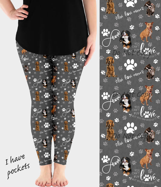 RTS - Rescue Dogs Leggings w/ Pockets