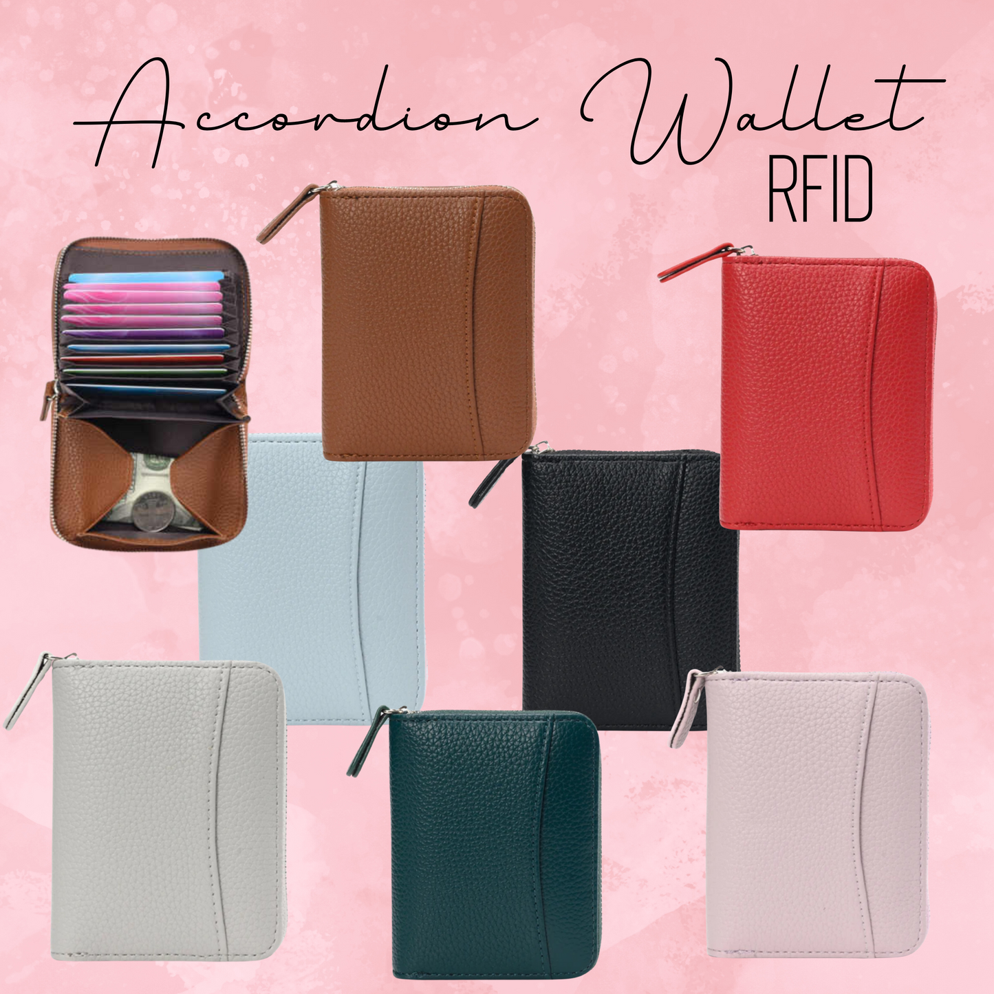 Wallet - Accordion Card - Solids RFID - PREORDER