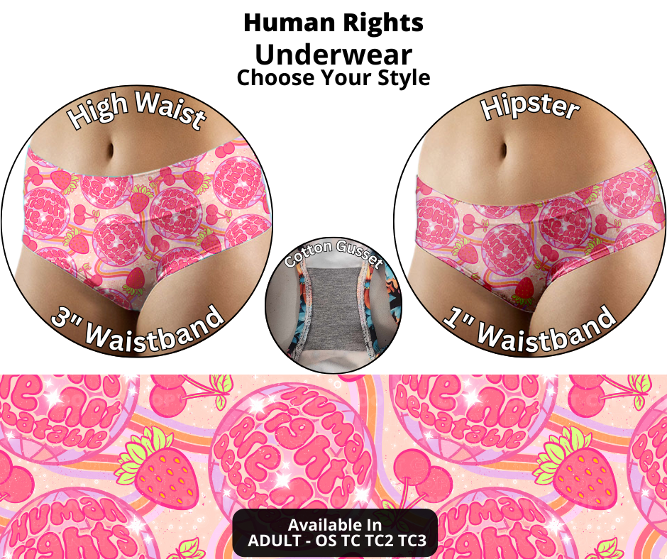 Preorder! Closes 12/12. ETA Feb. Human Rights Hipster & High Waist Underwear