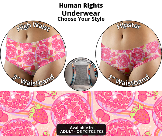 Preorder! Closes 12/12. ETA Feb. Human Rights Hipster & High Waist Underwear