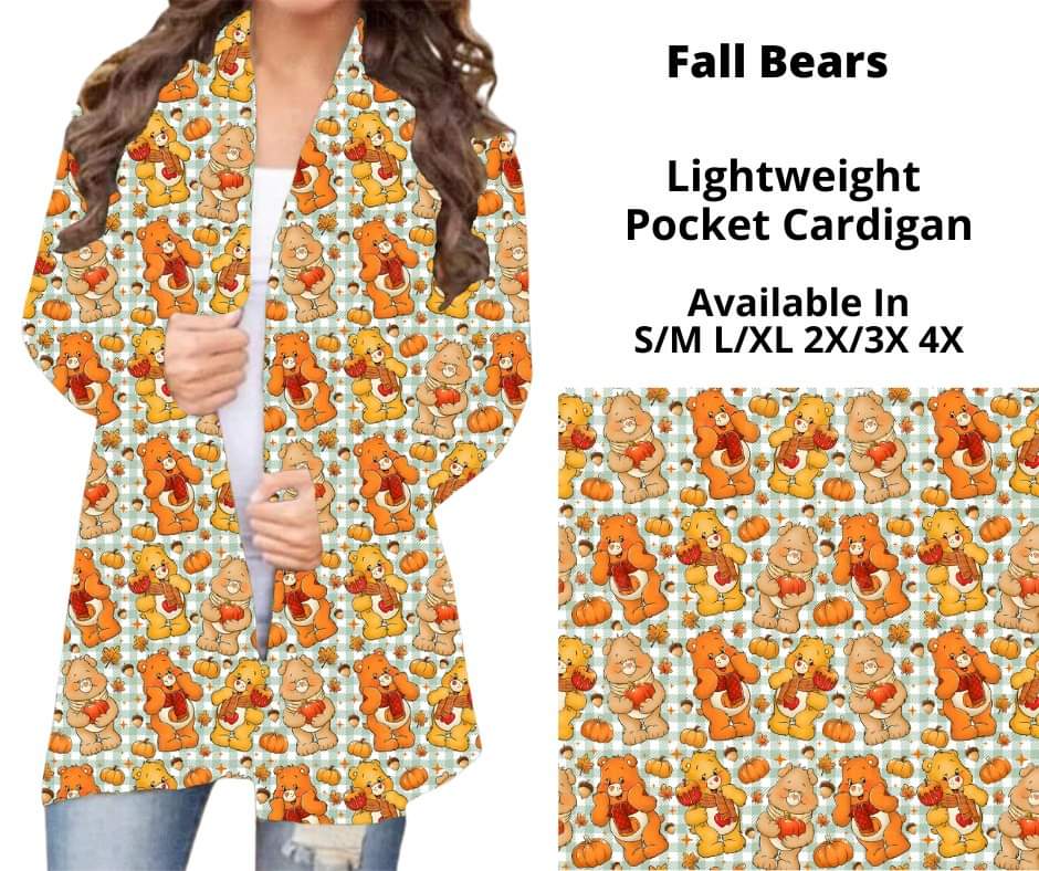 Fall Bears Pocket Cardigan