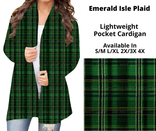 Preorder! Closes 12/9. ETA Feb. Emerald Isle Plaid Pocket Cardigan