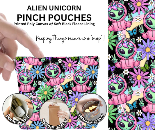 Preorder! Closes 12/5. ETA Feb. Alien Unicorn Pinch Pouches in 3 Sizes