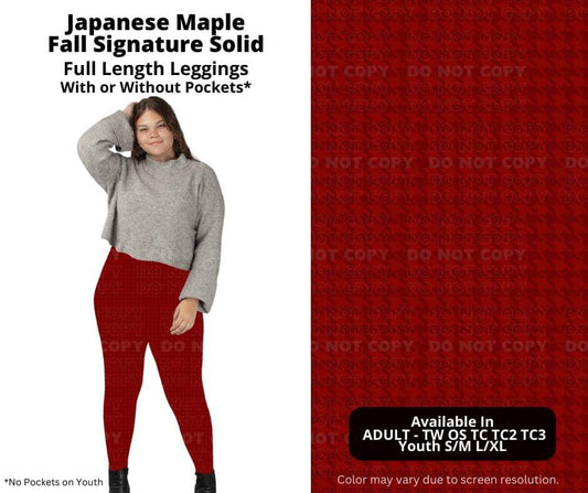 Japanese Maple Full Length Leggings w/ Pockets