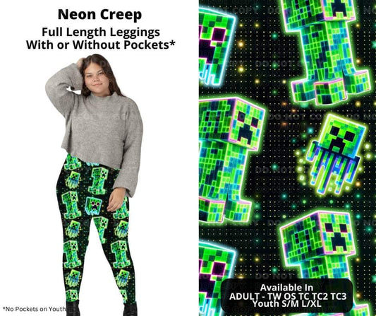 Neon Creep Full Length Leggings w/ Pockets