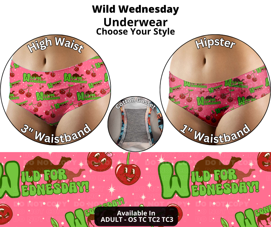 Preorder! Closes 12/12. ETA Feb. Wild Wednesday Hipster & High Waist Underwear