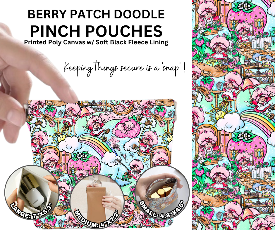 Preorder! Closes 12/5. ETA Feb. Berry Patch Doodle Pinch Pouches in 3 Sizes