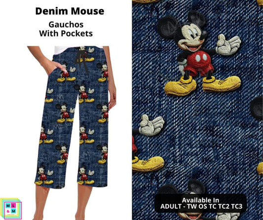 Denim Mouse Capri Gauchos