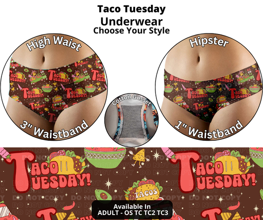 Preorder! Closes 12/12. ETA Feb. Taco Tuesday Hipster & High Waist Underwear