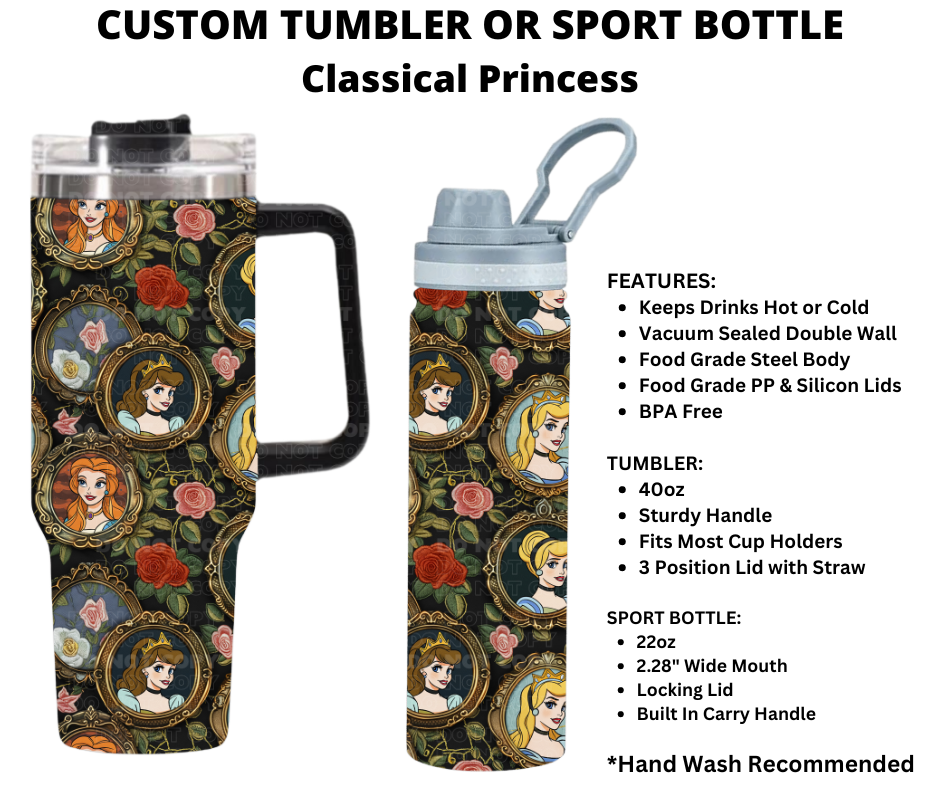 Classical Princess Custom Tumbler