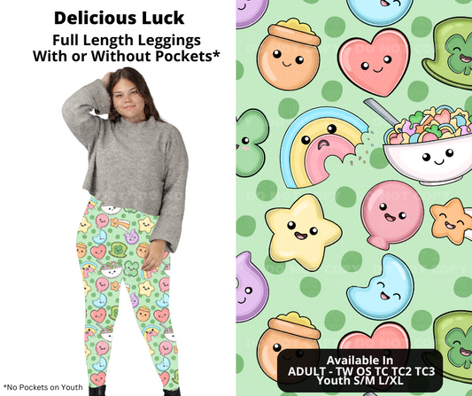 Preorder! Closes 12/11. ETA Feb. Delicious Luck Full Length Leggings w/wo Pockets