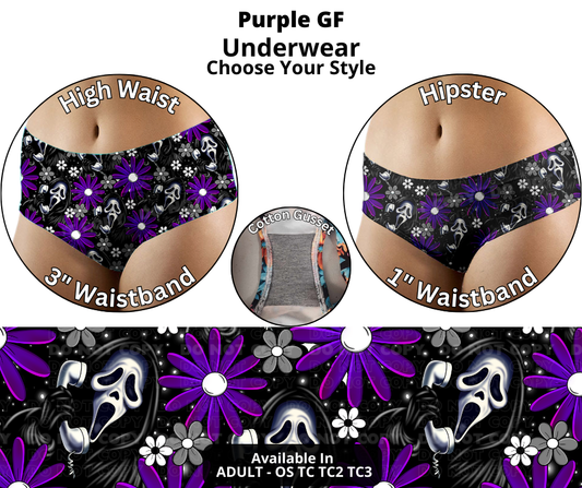 Preorder! Closes 12/12. ETA Feb. Purple GF Hipster & High Waist Underwear